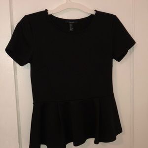 Black Peplum Shirt